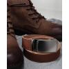 imageCHAOREN Ratchet Belt Replacement Strap 1 38 Leather Belt Strap for 40MM Slide Click BuckleFull Grain Brown
