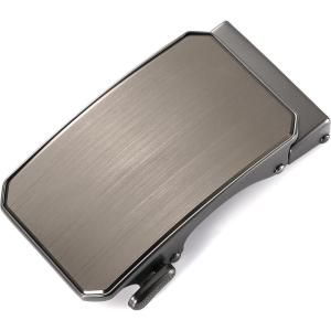 imageCHAOREN 40mm Ratchet Belt Buckle Only for 1 38 Slide Belt Strap Automatic Click Buckle AdjustableBrushed Metal
