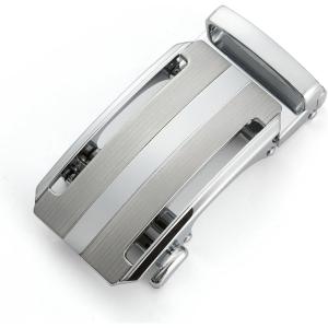 imageCHAOREN 40mm Ratchet Belt Buckle Only for 1 38 Slide Belt Strap Automatic Click Buckle AdjustableSilver Grey