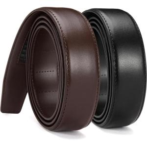 imageCHAOREN Ratchet Belt Replacement Strap 1 38 Leather Belt Strap for 40MM Slide Click BuckleBlack  Dark Brown