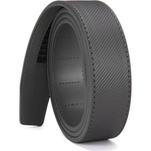 imageCHAOREN Ratchet Belt Replacement Strap 1 38 Leather Belt Strap for 40MM Slide Click BuckleGrey
