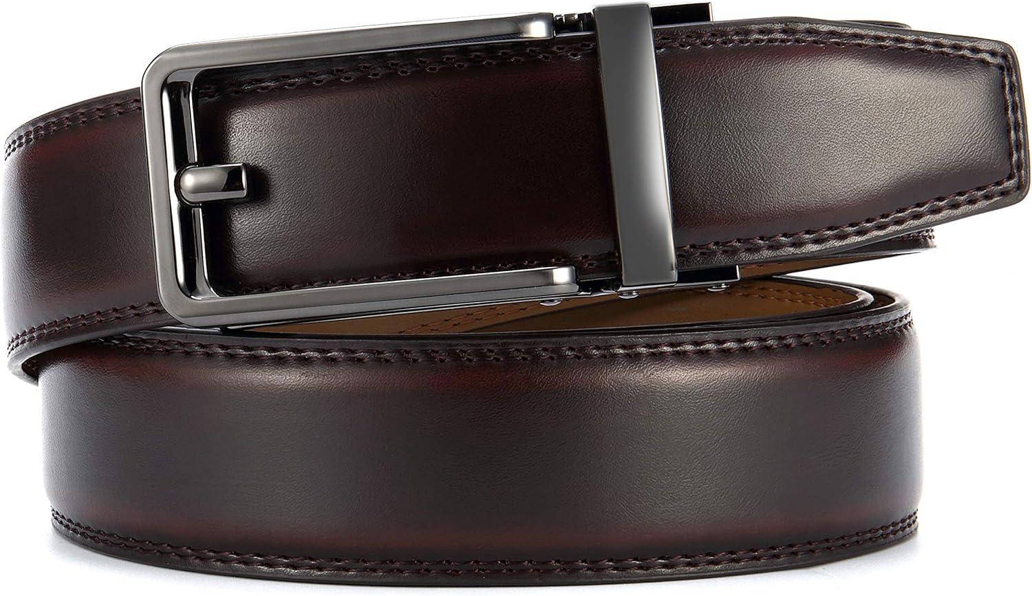 imageCHAOREN Click Belts for Men  Mens Ratchet Belt 1 38quot for Dress Pants  Perfect Companion to Mens OxfordsBurgundy