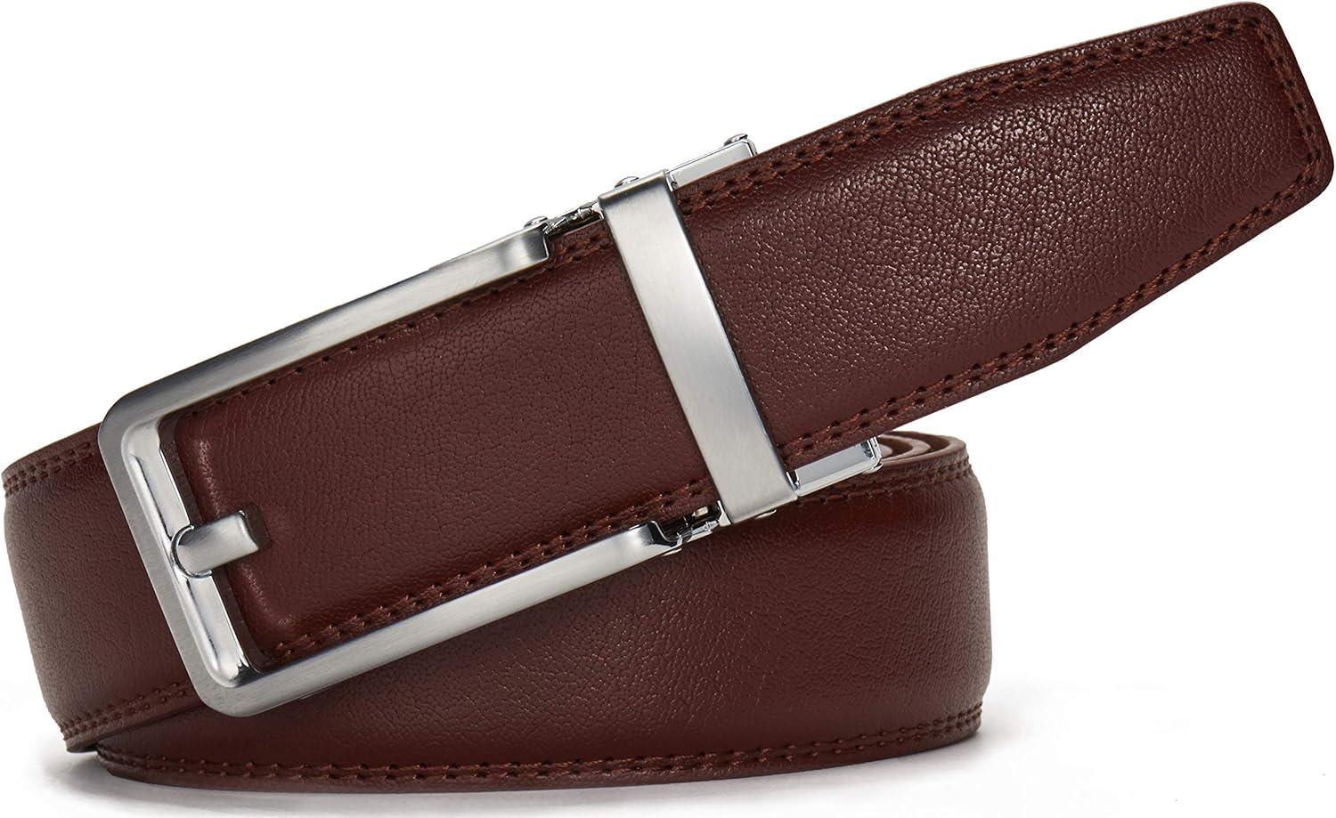 imageCHAOREN Click Belts for Men  Mens Ratchet Belt 1 38quot for Dress Pants  Perfect Companion to Mens OxfordsDark Brown