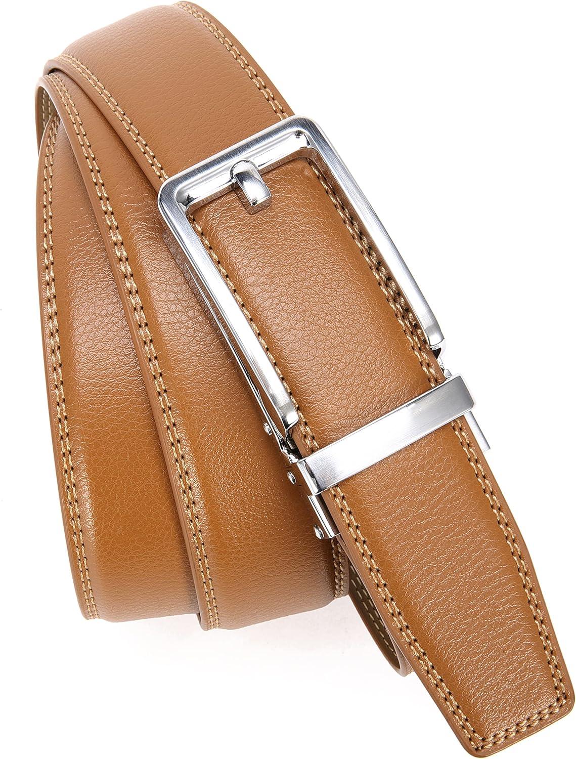 imageCHAOREN Click Belts for Men  Mens Ratchet Belt 1 38quot for Dress Pants  Perfect Companion to Mens OxfordsLight Brown