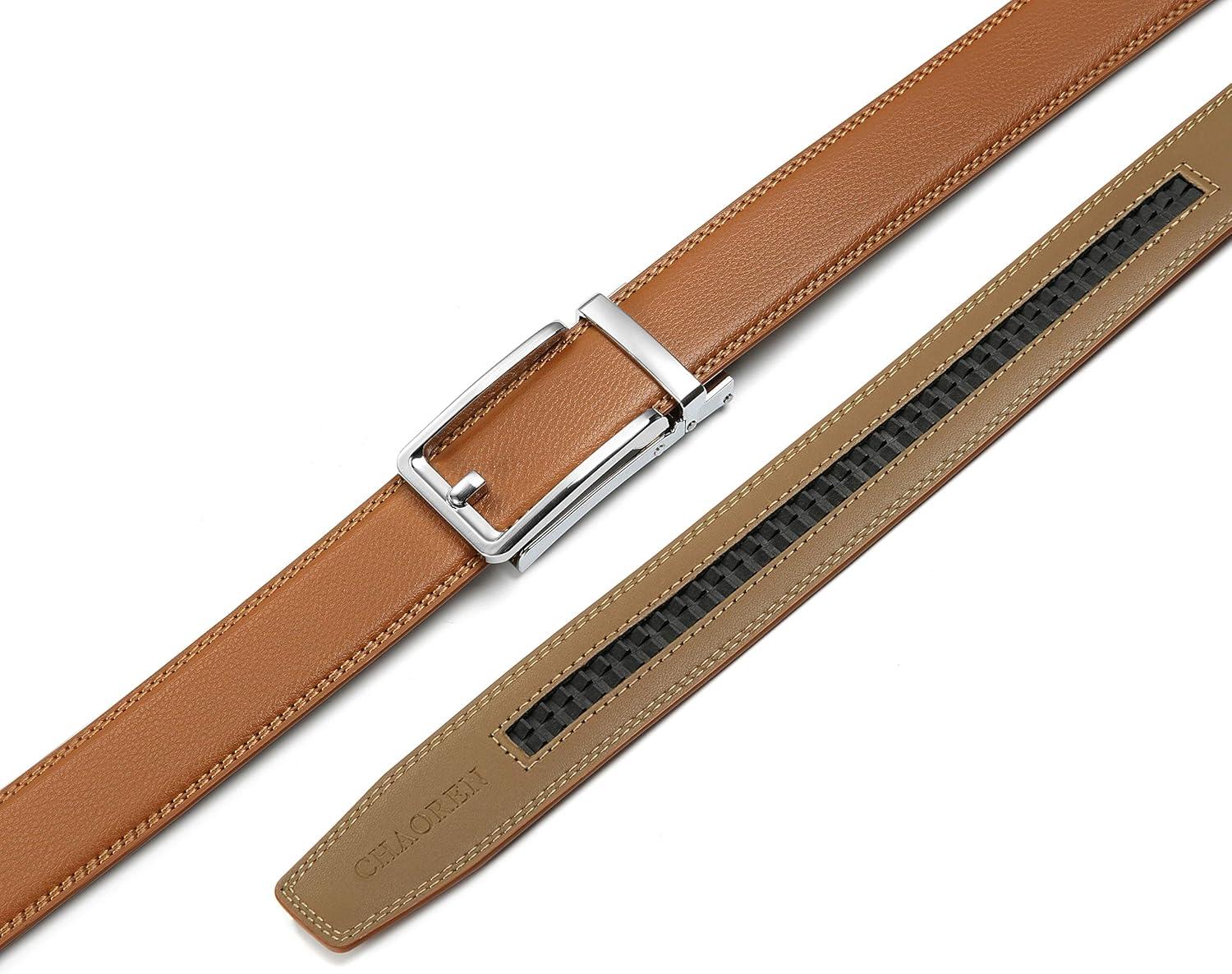 imageCHAOREN Click Belts for Men  Mens Ratchet Belt 1 38quot for Dress Pants  Perfect Companion to Mens OxfordsLight Brown