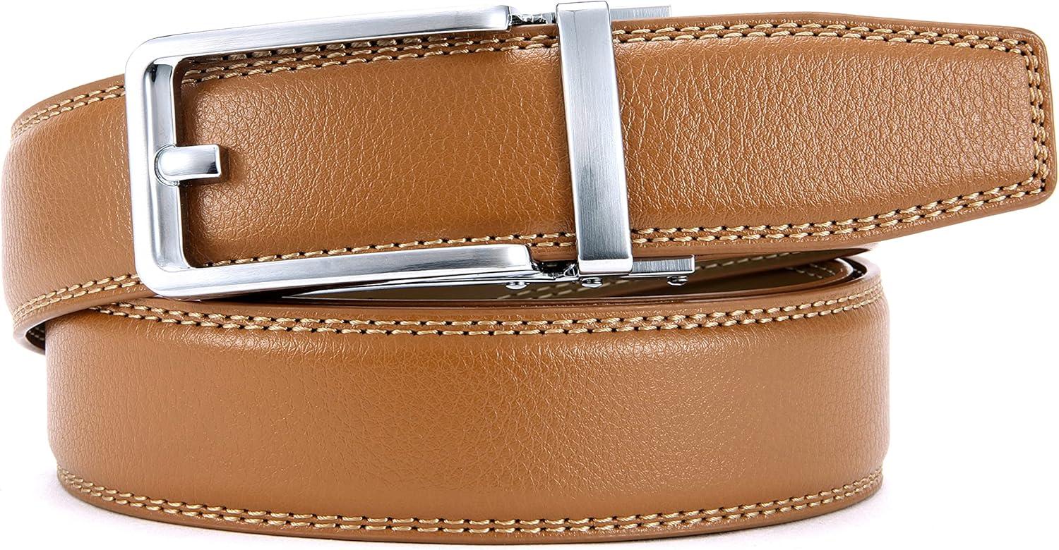 imageCHAOREN Click Belts for Men  Mens Ratchet Belt 1 38quot for Dress Pants  Perfect Companion to Mens OxfordsLight Brown