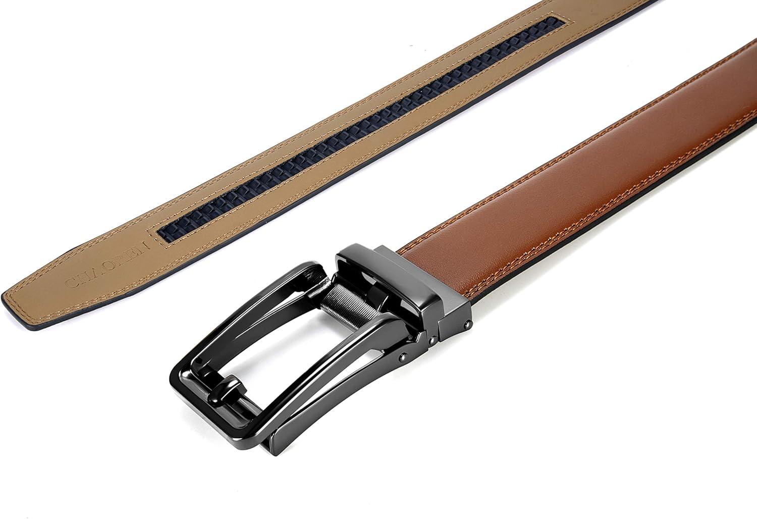 imageCHAOREN Click Belts for Men  Mens Ratchet Belt 1 38quot for Dress Pants  Perfect Companion to Mens OxfordsTan