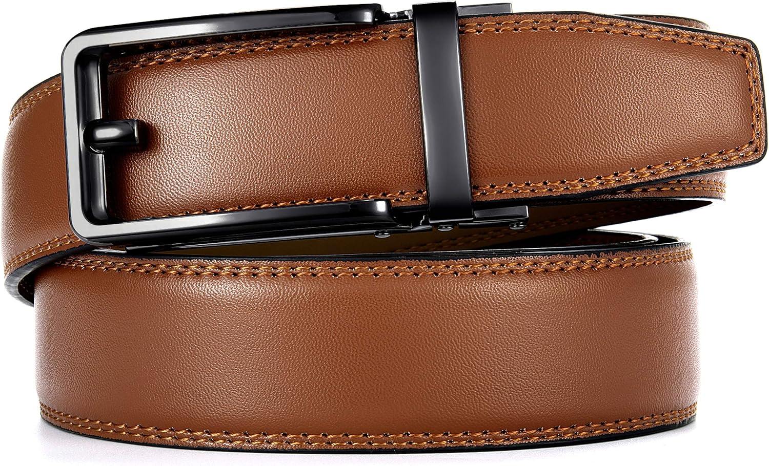 imageCHAOREN Click Belts for Men  Mens Ratchet Belt 1 38quot for Dress Pants  Perfect Companion to Mens OxfordsTan