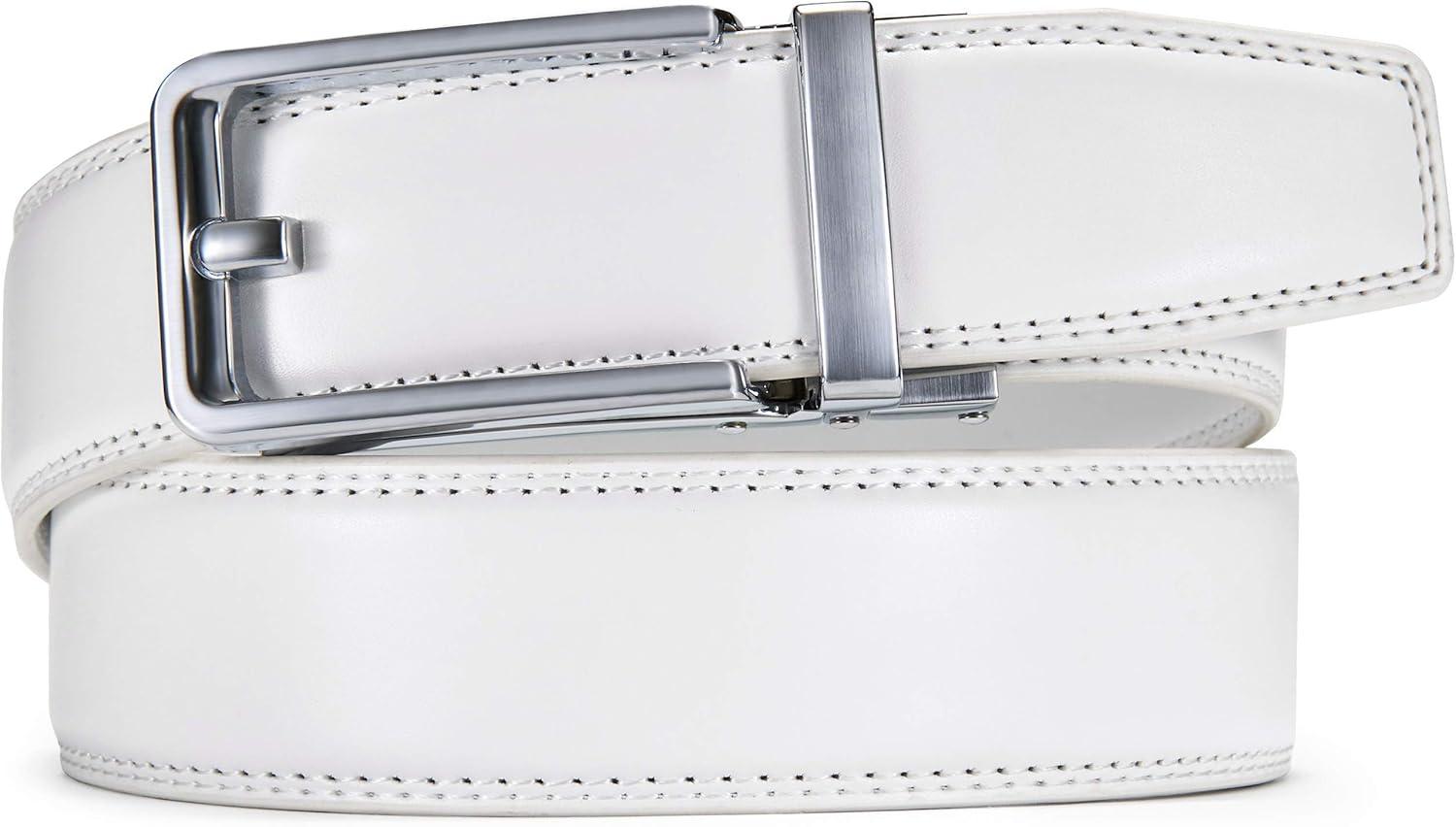 imageCHAOREN Click Belts for Men  Mens Ratchet Belt 1 38quot for Dress Pants  Perfect Companion to Mens OxfordsWhite