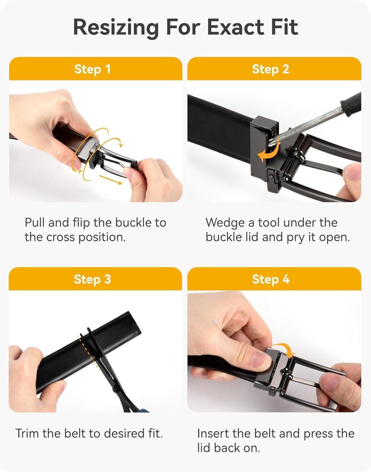 imageCHAOREN Mens Belt 1 Pack  Leather Reversible Belts for Men for Dress PantsBright SliverblackTan