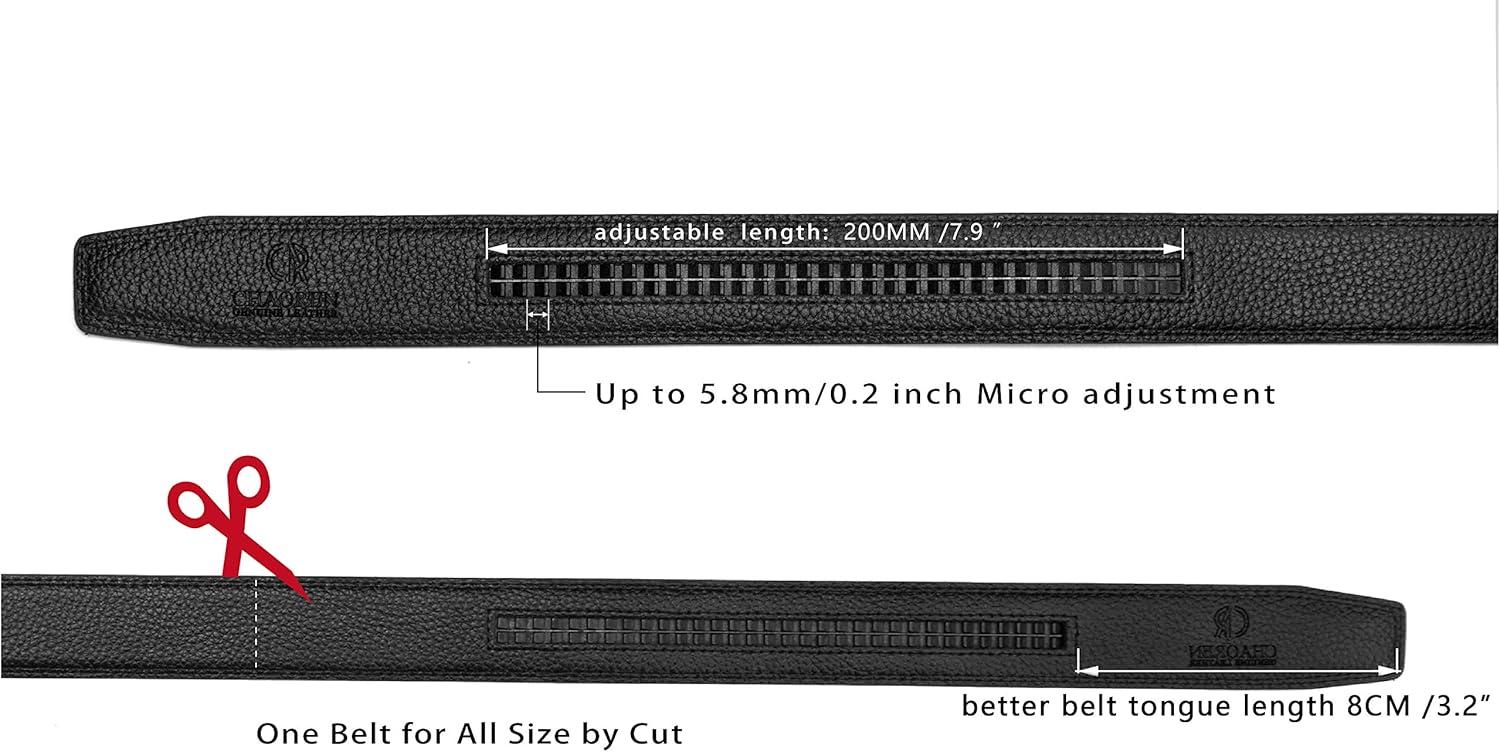 imageCHAOREN Ratchet Belt Strap Only 1 18 Replacement Leather Belt 125quot without Buckle