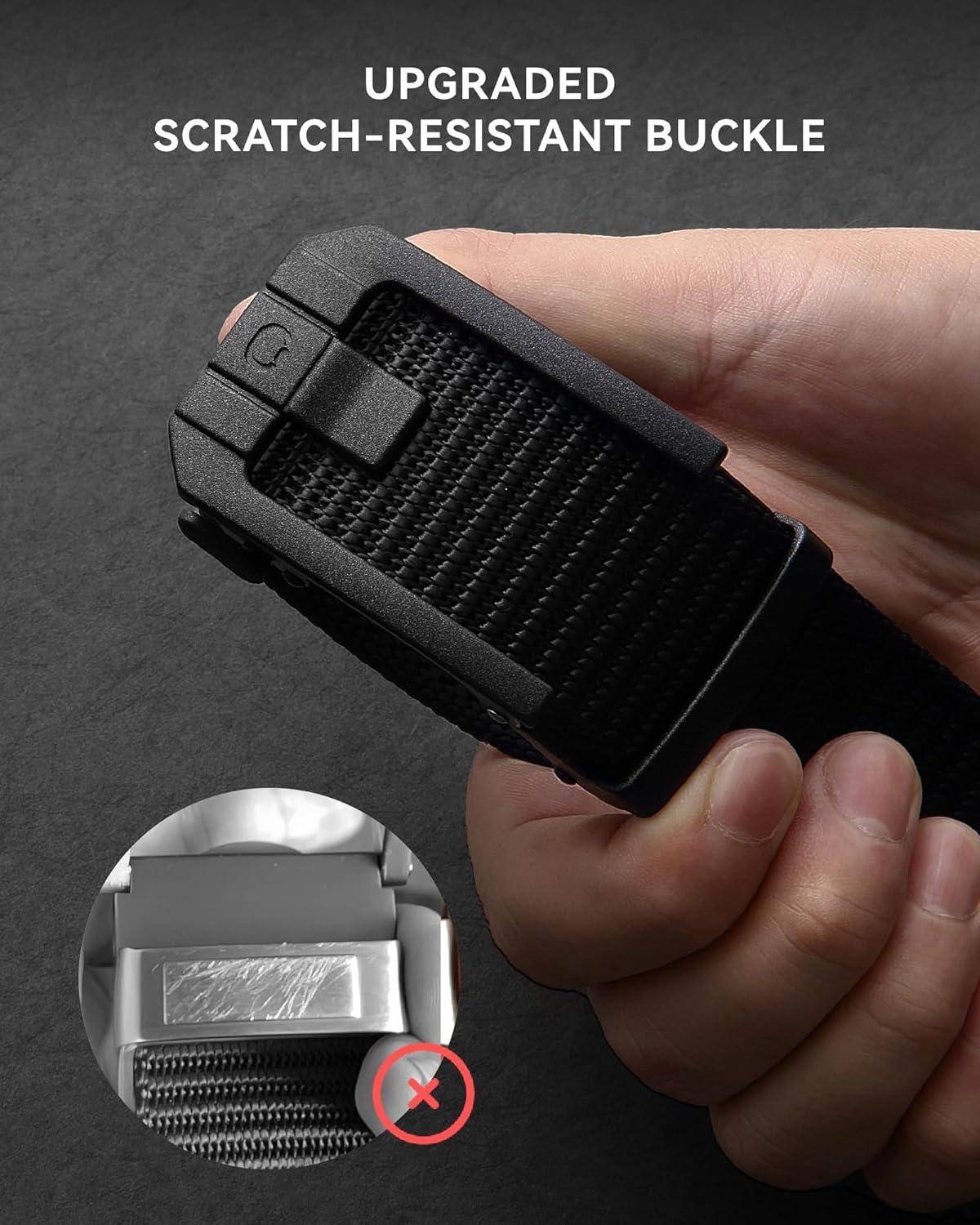 imageCHAOREN Ratchet Tactical Belt Men  15quot Adjustable Nylon Web Belt  Quick Release for Work EDC Outdoor UseKhaki