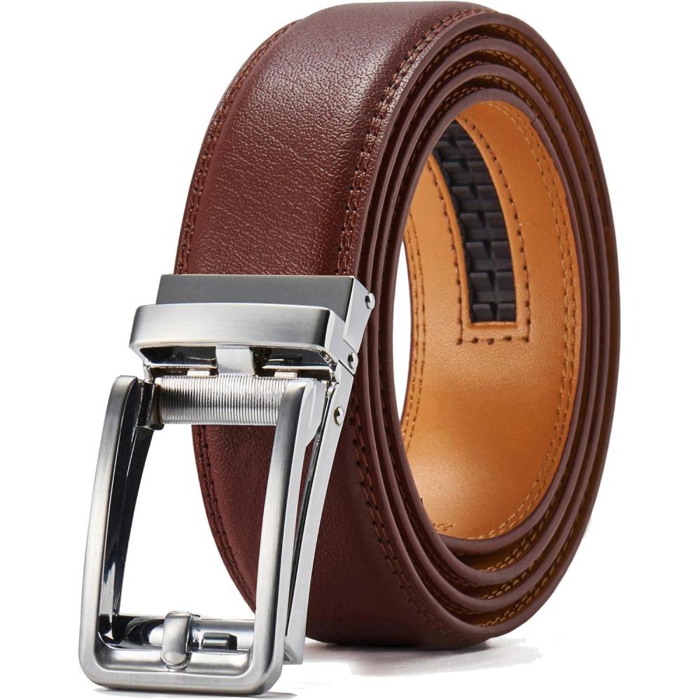 imageCHAOREN Click Belts for Men  Mens Ratchet Belt 1 38quot for Dress Pants  Perfect Companion to Mens OxfordsDark Brown