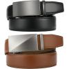 imageCHAOREN Leather Ratchet Belt Men 2 Pack  Customizable Fit Effortless Style 35mmTanBlack