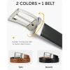 imageCHAOREN Mens Belt 1 Pack  Leather Reversible Belts for Men for Dress PantsBright SliverblackTan