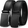 imageCHAOREN Leather Ratchet Belt Men 2 Pack  Customizable Fit Effortless Style 35mmBlack  GlossyMatte
