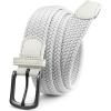 imageCHAOREN Mens Belt  Braided Stretch Golf Belt for Men 1 38quot Gift for Golf Pants Casual Shorts JeansGun  White