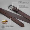 imageCHAOREN Full Grain Leather Belt for Men Work Belts for Men Heavy Duty Daily Wear for Jeans PantsChestnut Brown