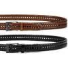 imageCHAOREN Leather Braided Belts for Men 2 Pack  1 18quot Leather Belts in Package Box  Versatile Style SolutionBlackSaddle Tan
