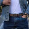imageCHAOREN Mens Belt Stretchable  Elastic Golf Nylon Web Adjustable Belt  for Casual Wear2pcsmatted Gun  Black  Brown