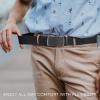 imageCHAOREN Mens Belt Stretchable  Elastic Golf Nylon Web Adjustable Belt  for Casual Wear2pcsmatted Gun  Black  Grey