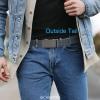 imageCHAOREN Mens Belt Stretchable  Elastic Golf Nylon Web Adjustable Belt  for Casual Wear2pcsmatted Gun  Black  Grey