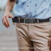 imageCHAOREN Mens Belt Stretchable  Elastic Golf Nylon Web Adjustable Belt  for Casual WearAcarbon Fiber ImperialBlack