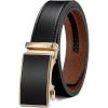imageCHAOREN Mens Belt  Mens Ratchet Belt Leather 1 38quot for Dress Pant  Micro Adjustable Belt Fit EverywhereBasic Gold Black
