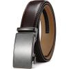 imageCHAOREN Mens Belt  Mens Ratchet Belt Leather 1 38quot for Dress Pant  Micro Adjustable Belt Fit EverywhereCharcoal Burgundy