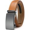 imageCHAOREN Mens Belt  Mens Ratchet Belt Leather 1 38quot for Dress Pant  Micro Adjustable Belt Fit EverywhereCharcoal Light Brown
