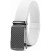 imageCHAOREN Mens Belt Stretchable  Elastic Golf Nylon Web Adjustable Belt  for Casual WearFcarbon Fiber ImperialWhite