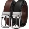 imageCHAOREN Mens Belts Leather 1 Pack  125quot Reversible Belts for Men for Dress Pants  One Belt Two ColorsBlackBrown