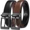 imageCHAOREN Mens Belts Leather 1 Pack  125quot Reversible Belts for Men for Dress Pants  One Belt Two ColorsCognacBlack