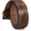 imageCHAOREN Western Belts for Men without Buckle  Cowboy Belt 15quot Full Grain Leather Belt for Jeans  One Solid Piece LeatherCowhide Light Brown