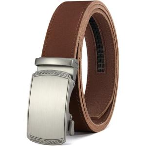 imageCHAOREN Mens Belt Leather Ratchet Belt  Customizable Fit Effortless Style 35mmImperial  Full Grain Brown