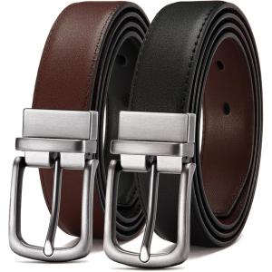 imageCHAOREN Mens Belts Leather 1 Pack  125quot Reversible Belts for Men for Dress Pants  One Belt Two ColorsBlackBrown
