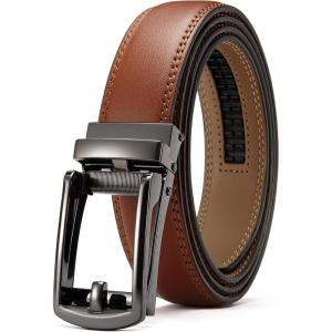imageCHAOREN Mens Dress Belt  Ratchet Belt Leather 1 14quot Comfort Click  Perfect Companion to Mens Dress ShoesTan