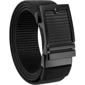 imageCHAOREN Nylon Ratchet Belts for Men  Casual Golf Web Belt Men  Automatic Adjustable Buckle Fit JeansClassic Gun