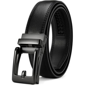 imageCHAOREN Ratchet Kids Belt Dress Boys Leather Belt 125quot Adjustable for Casual and Formal WearBlack