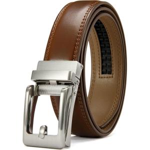 imageCHAOREN Ratchet Kids Belt Dress Boys Leather Belt 125quot Adjustable for Casual and Formal WearBrown