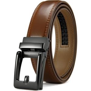 imageCHAOREN Ratchet Kids Belt Dress Boys Leather Belt 125quot Adjustable for Casual and Formal WearCognac