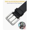 imageCHAOREN Full Grain Leather Belts for Men  Mens Belt for Jeans  Timeless Elegance for Casual DressDouble Black Silver