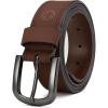 imageCHAOREN Full Grain Leather Belts for Men  Mens Belt for Jeans  Timeless Elegance for Casual DressGenuine Brown