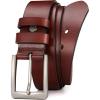 imageCHAOREN Mens Leather Belt  15quot Italian Full Grain Leather Belts  Ideal for Casul Jeans ampamp Work WearBrown
