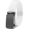 imageCHAOREN Ratchet Belts for Men  Casual Web Nylon Mens Belt  Adjustable and Durable for JeansCarbon Fiber ImperialWhite