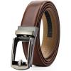imageCHAOREN Ratchet Boys Belt Kids Dress Leather Belt with Click Closure Adjustable for Casual and Formal WearBrown