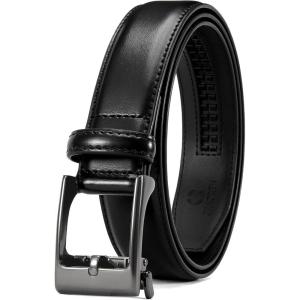imageCHAOREN Boys Belt  1 14quot Ratchet Kids leather Belt  Perfect Companion to Kids Dress Shoes and Casual WearBlack