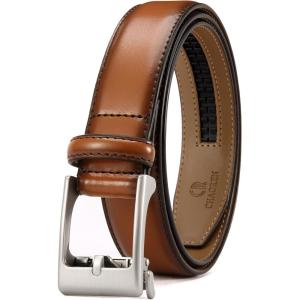 imageCHAOREN Boys Belt  1 14quot Ratchet Kids leather Belt  Perfect Companion to Kids Dress Shoes and Casual WearDark Brown