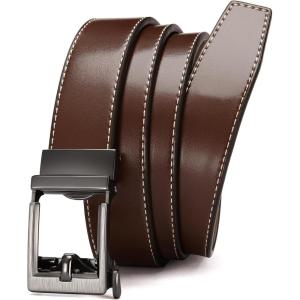 imageCHAOREN Leather Ratchet Belt Men  Mens Belts Casual Accessories for Every Occasion 35mmSilverlight Brown
