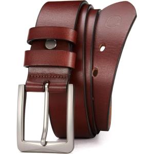 imageCHAOREN Mens Leather Belt  15quot Italian Full Grain Leather Belts  Ideal for Casul Jeans ampamp Work WearBrown